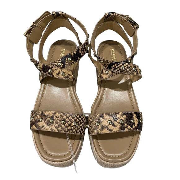 Michael Kors Lowry Snake Print Espadrilles Wedges Size 7.5 NEW - Picture 3 of 10